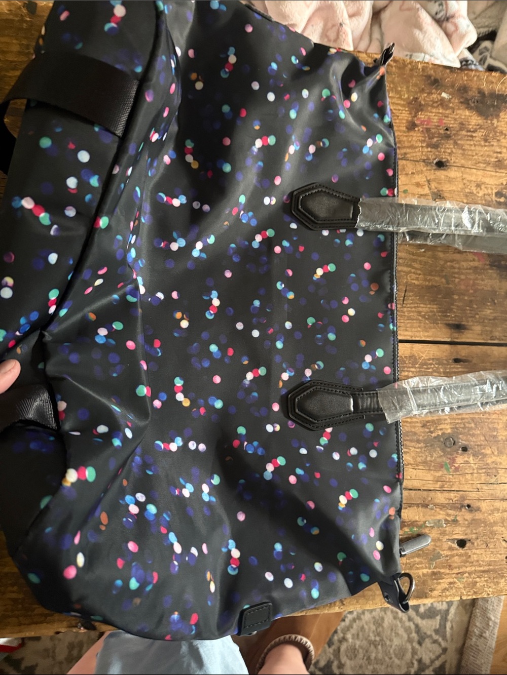 Montani New York Black Confetti Dot Tote Bag